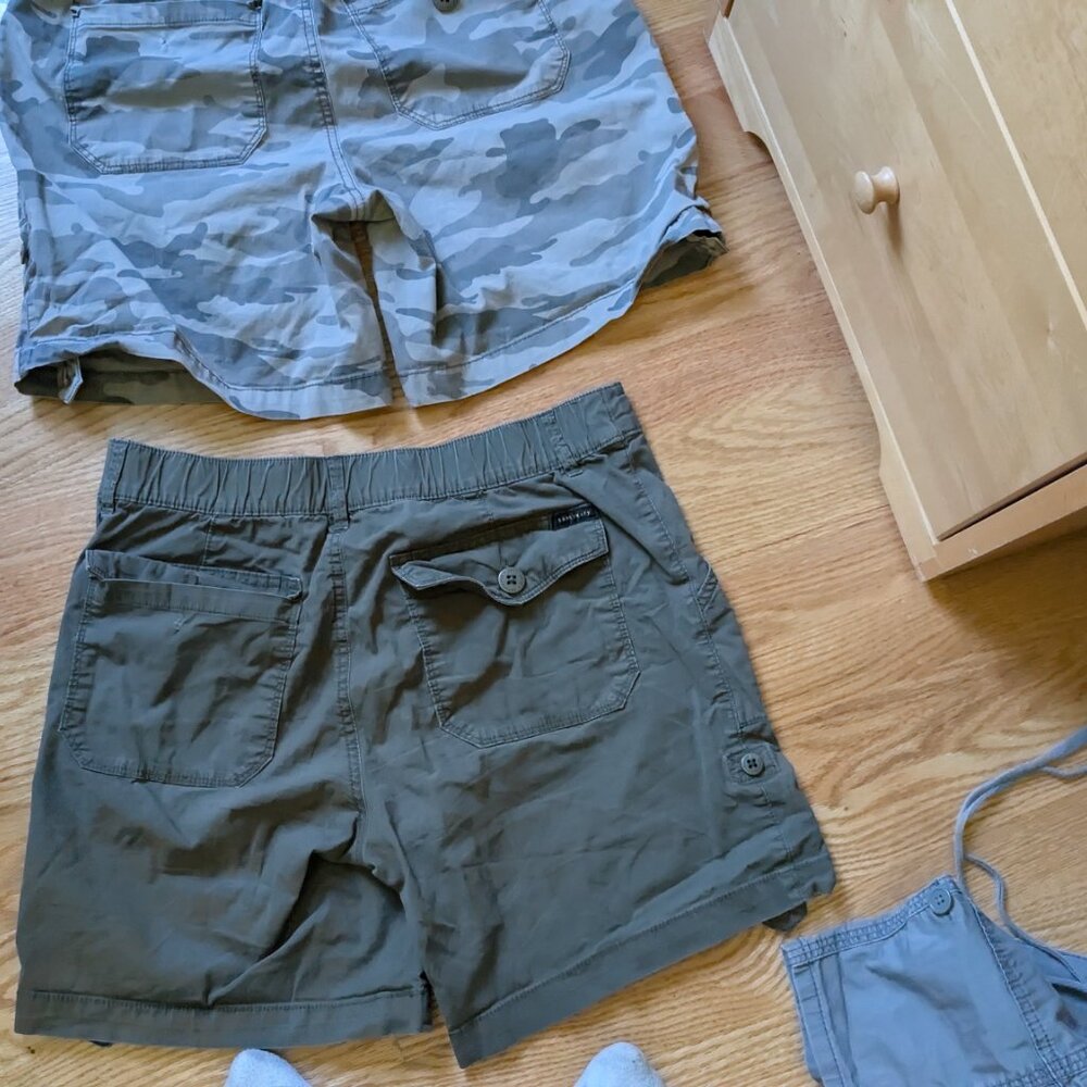 2 pairs - Sanctuary Social Standard Women's Hero Relaxed  Utility Shorts Small